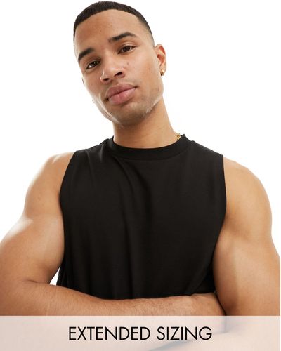 ASOS 4505 Icon Training Sleeveless Tank With Dropped Armhole And Quick Dry - Black