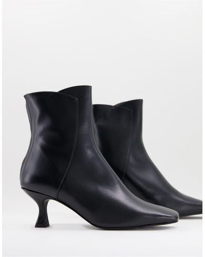 Whistles Wade Square Toe Leather Boot - Black