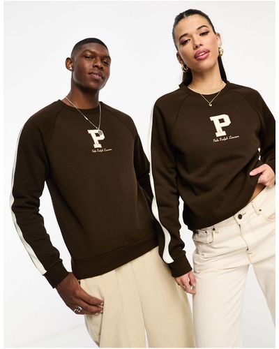 Polo Ralph Lauren X asos - collaboration exclusive - sweat avec logo au centre - marron