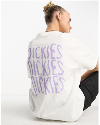 Dickies Creswell - T-shirt Met Golvende Print Op - Wit
