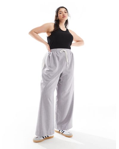 ASOS Curve Pull On Trouser With Contrast Panel - Multicolour