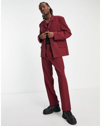 Collusion Blazer oversize d'ensemble - lie-de-vin - Rouge