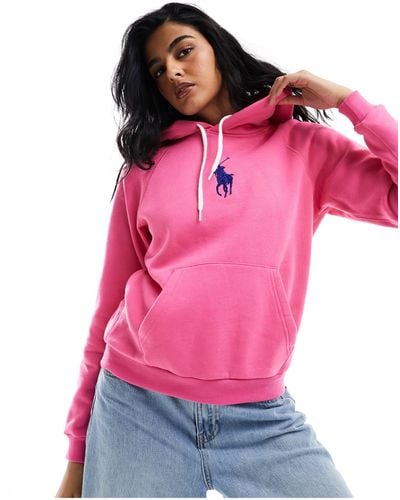 Polo Ralph Lauren Hoodie With Large Chest Logo - Pink