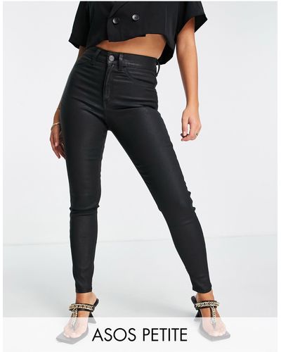 ASOS Asos Design Petite - Ridley - 'skinny' Jeans Met Hoge Taille - Zwart