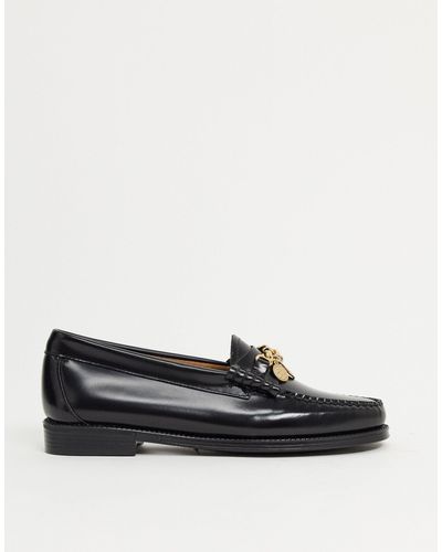 G.H. Bass & Co. G H Bass Weejun Coin Chain Leather Loafers - Black