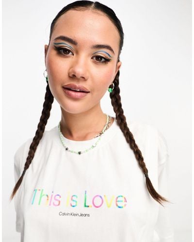 Calvin Klein Pride Unisex Mesh Double Layer T-shirt - Natural