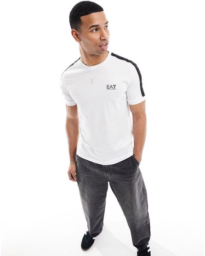 EA7 Emporio armani - t-shirt avec bande griffée contrastante - Gris