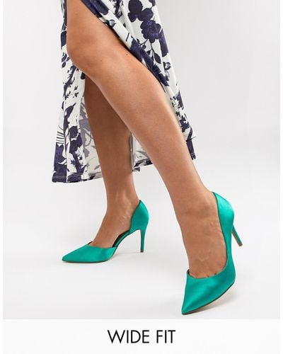 ASOS Wide Fit Purley High Heeled Pumps - Green