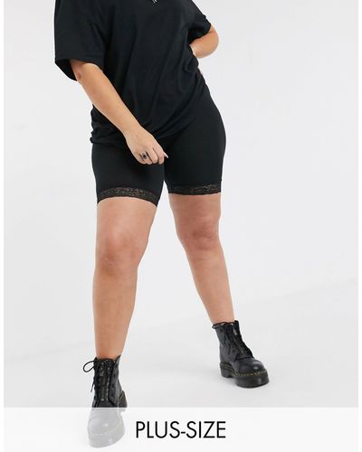 ONLY legging Shorts With Lace Trims - Black