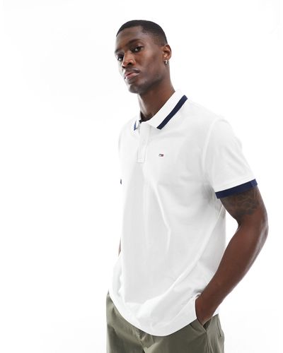 Tommy Hilfiger Regular Solid Tipped Polo Shirt - White
