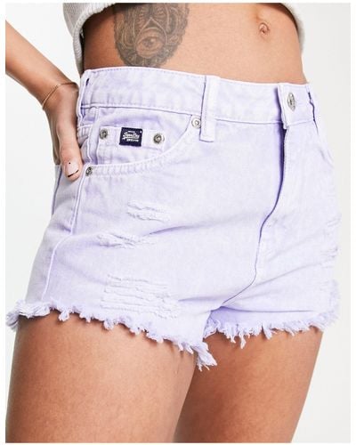 Superdry Eliza Cut Off Distressed Shorts - White