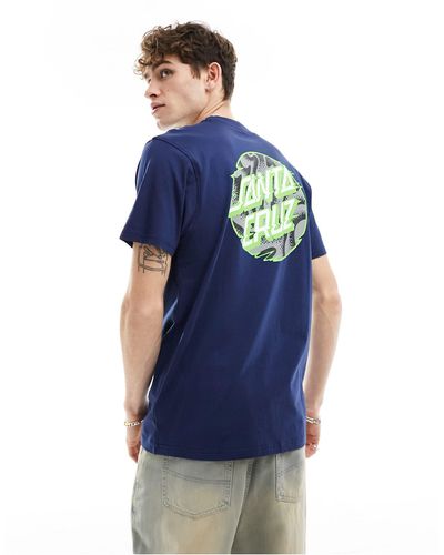 Santa Cruz Slick dot - t-shirt pesante con grafica - Blu