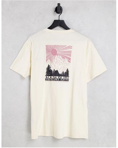 Napapijri Latemar Mountain Back Print T-shirt - White