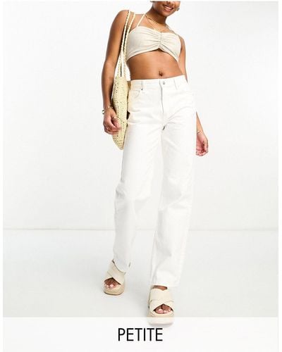 Bershka Petite - Jeans Met Rechte Pijpen - Wit