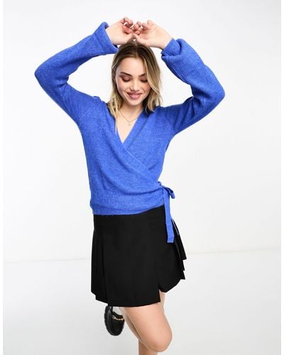 Vero Moda Tie Front Sweater - Blue