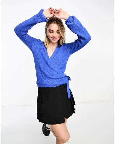 Vero Moda – vorn gebundener pullover - Blau