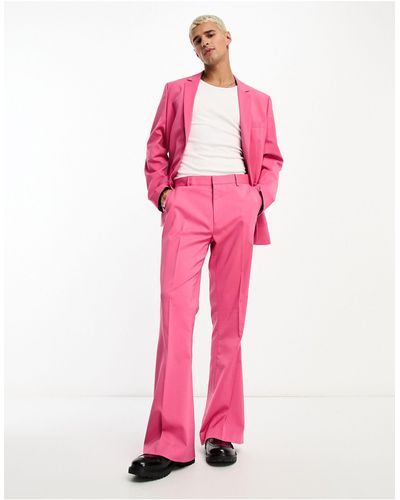 ASOS Flare Suit Trousers - Pink