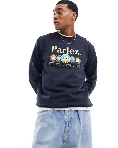 Parlez Cotton Embroidered Sweatshirt - Blue