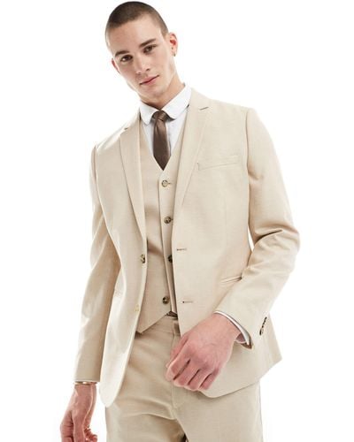 ASOS Wedding Skinny Suit Jacket - Natural