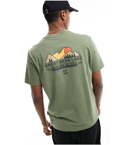 Napapijri Camiseta con estampado gráfico en la espalda tahi - Verde