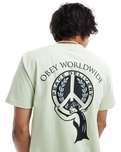 Obey Peace Delivery Graphic T-shirt - Green