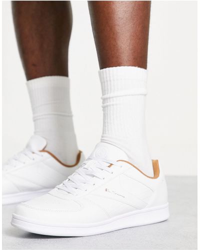 Ben Sherman Sneakers minimal stringate bianche e beige - Bianco