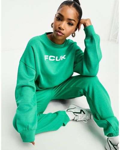French Connection Fcuk - Sweatshirt Met Ronde Halslijn - Groen