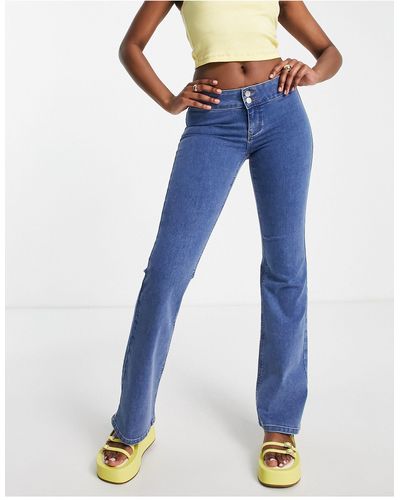 TOPSHOP Joni - Flared Jeans Met Lage Taille - Blauw
