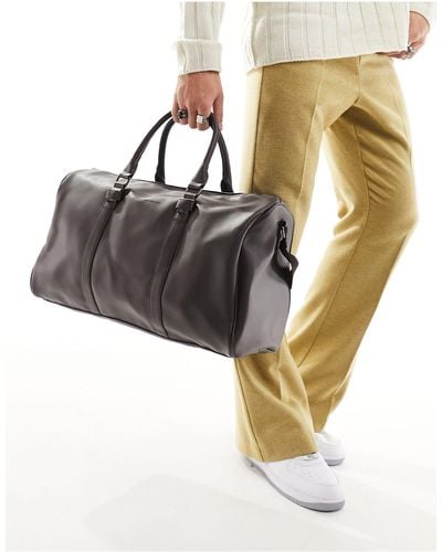 French Connection Faux Leather Holdall Bag - Brown