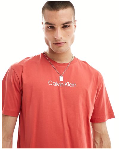Calvin Klein Hero - t-shirt rossa comoda con logo - Rosso