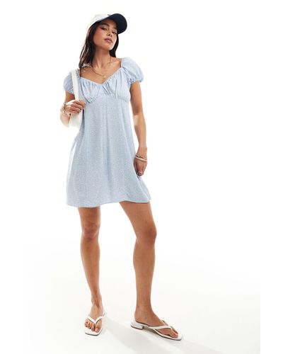 New Look Mini Milkmaid Dress - Blue
