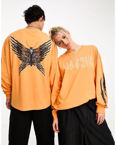 Collusion Unisex - t-shirt avec imprimé lil skies sous licence - Orange