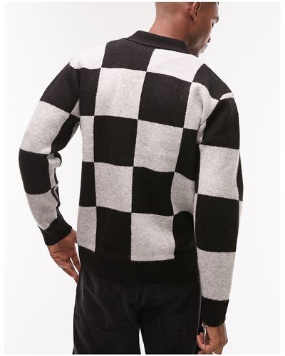 Jack & Jones Oversized Floral Checkerboard Sweater