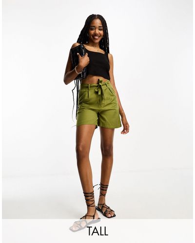 Threadbare Tall – shorts aus leinenmix - Grün