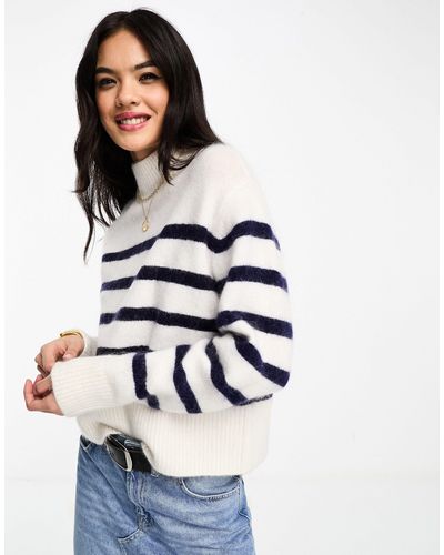 & Other Stories Maglione bianco e blu navy a righe