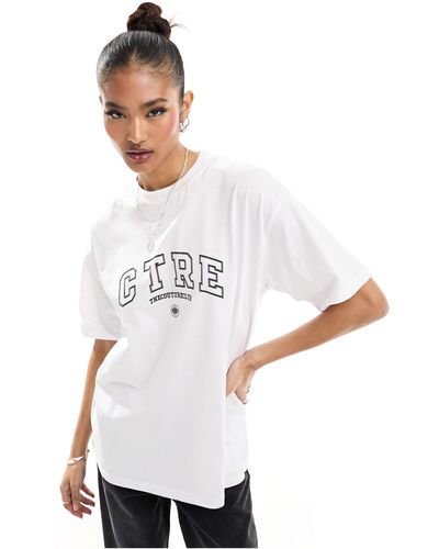The Couture Club Camiseta blanca con diseño universitario - Blanco