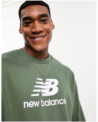 New Balance – essentials – sweatshirt aus fleece - Grün