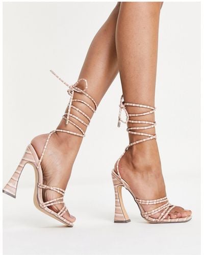 Glamorous Ankle Strap Heel Sandals - Pink