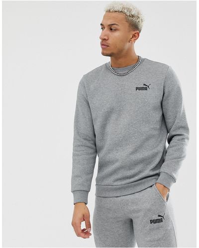 PUMA Essentials – es sweatshirt mit kleinem logo - Grau