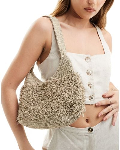 Weekday Iris Crochet Shoulder Bag - Natural