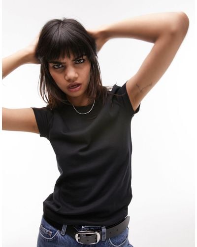 TOPSHOP Longline Everyday Tee - Black