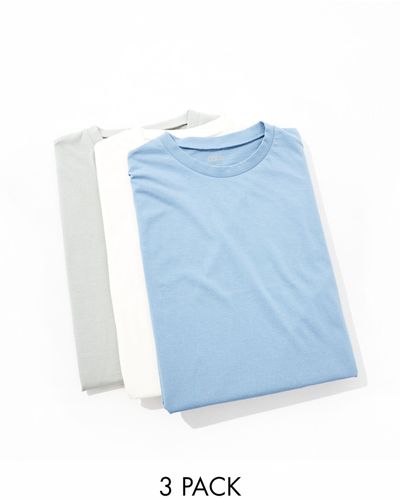 ASOS 3 Pack Crew Neck Short Sleeved T-shirts - Blue