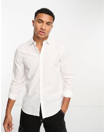 New Look Long Sleeve Poplin Shirt - White