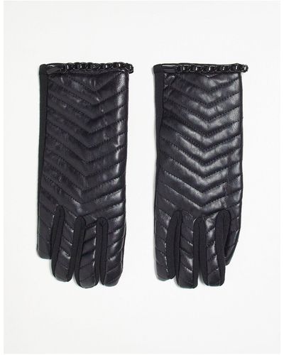 ALDO Qahar - Gewatteerde Handschoenen Met Chevron-stiksels - Zwart