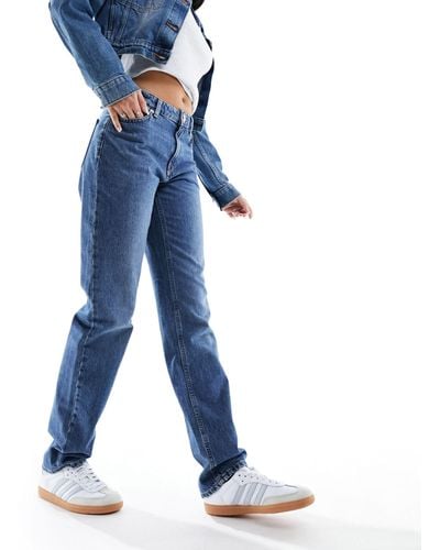 ONLY Jaci Mid Rise Straight Jeans - Blue