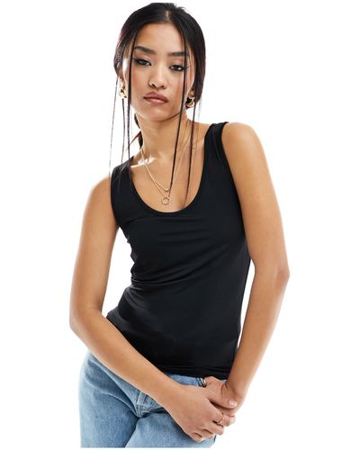 Object Second Skin Slinky Vest Top - Black