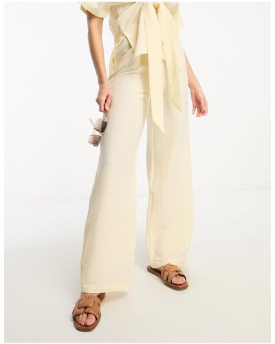 4th & Reckless Breeze Beach Slouchy Beach Trouser Co-ord - Natural
