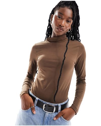 SELECTED Femme High Neck Long Sleeve Top - Black