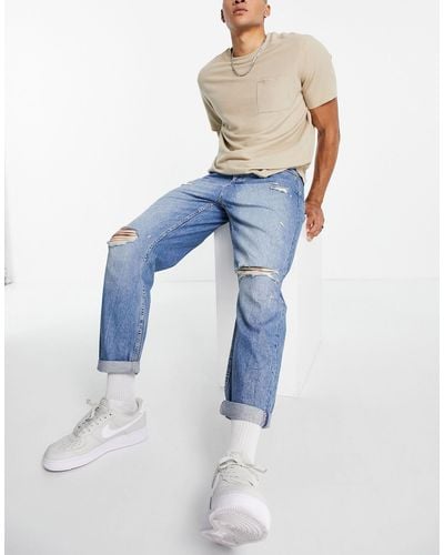 TOPMAN Ruimvallende Jeans - Blauw