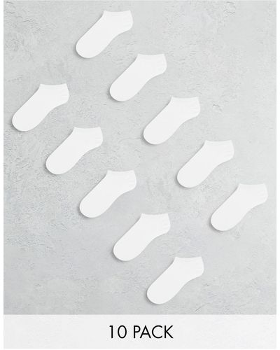 Only & Sons Confezione da 10 calzini bianchi - Bianco